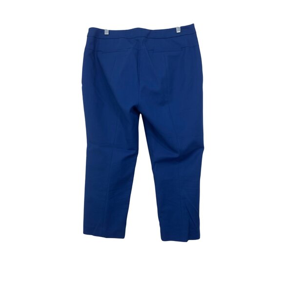 Adrianna Papell Womens Royal Blue Cropped Dress Pants Size 12 Cotton Blend - Picture 9 of 10